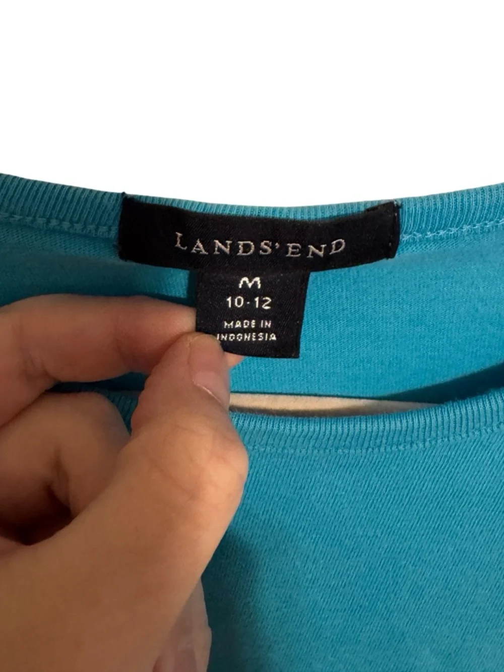 Vintage Land’s End Girls Pineapple Blue Tank Top Medium 10-12